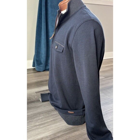 Ted Baker Mens Newbevy Navy Popover Sweater Size 5 US XL Slim Fit - Picture 2 of 5